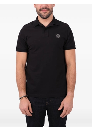 Stone Island logo-patch polo shirt - Black