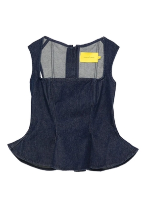 Marques'Almeida square-neck top - Blue