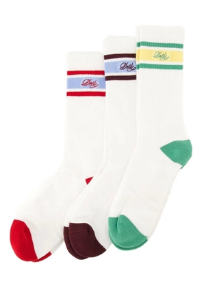 Drôle De Monsieur La Chaussette Drôle Rayée socks (pack of three) - White