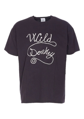Wild Donkey embroidered logo crew-neck T-shirt - Black