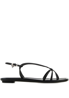 Prada leather slingback flat sandals - Black