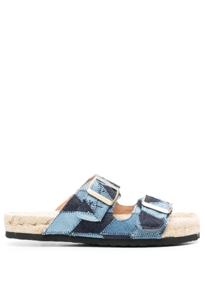 Manebi jeans raffia espadrilles - Blue