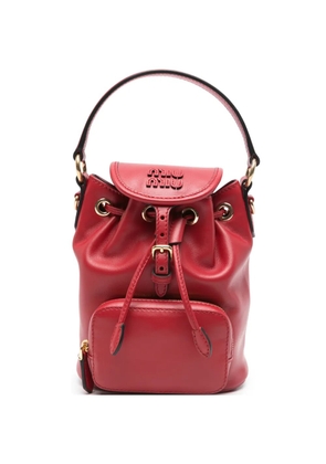 Miu Miu mini logo leather backpack - Red