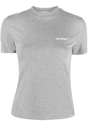 Off-White Helvetica logo-print T-shirt - Grey