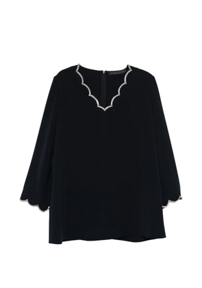 Marina Rinaldi Mrecrisma scalloped-trim blouse - Blue