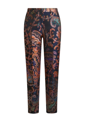 ETRO jacquard floral-paisley cigarette trousers - Blue