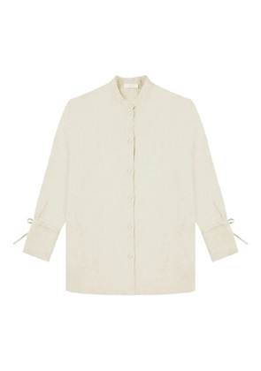 Glanshirt tie-cuff linen shirt - Neutrals