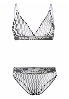 Off-White Optical-print mesh lingerie set