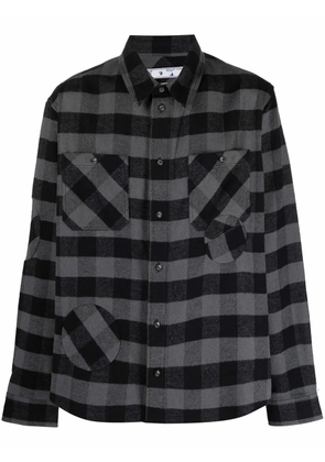 Off-White check patch-detail shirt - Black