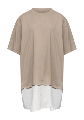 MM6 Maison Margiela striped-panel mini T-shirt dress - Neutrals