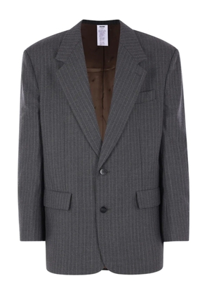 Magliano pinstriped button-up blazer - Grey