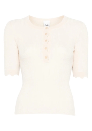 Allude button ribbed knitwear - Neutrals