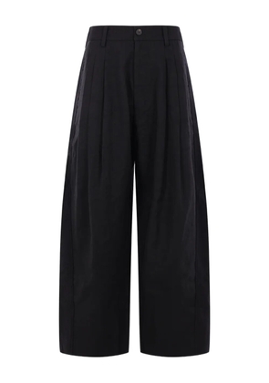 Ziggy Chen belt-loops pleated trousers - Black