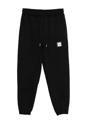 YES LONDON drawstring-waist logo-patch track pants - Black