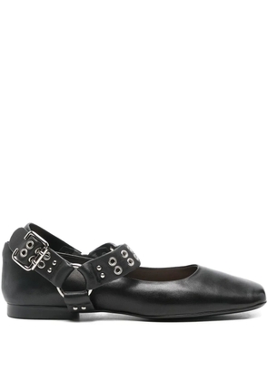 Marc Ellis studded buckle ballet flats - Black