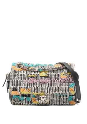 CHANEL Pre-Owned 2014-2015 tweed chain shoulder bag - White