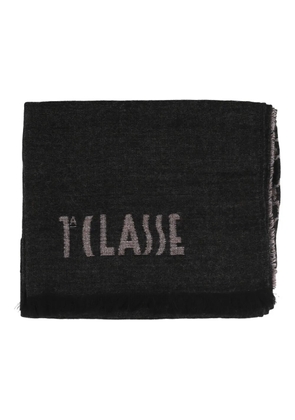 ALVIERO MARTINI 1° CLASSE black fringed scarf