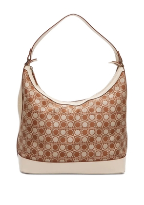 Ferragamo Pre-Owned 2010-2020s Gancini Pattern Canvas shoulder bag - Neutrals