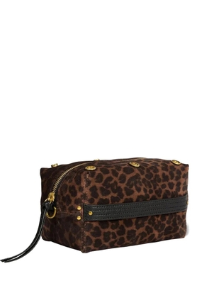 Jérôme Dreyfuss mini Lucky leopard-print clutch bag - Brown