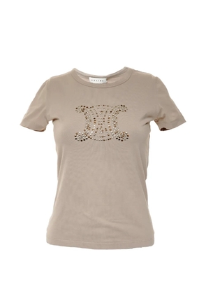 Celine Pre-Owned 1990-2000s logo-detail T-shirt - Brown