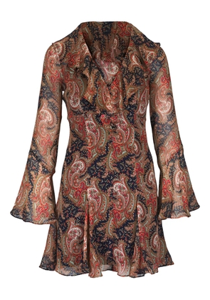 Veronica Beard Adrienne paisley-print mini dress - Brown