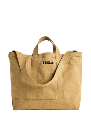TEKLA logo detail beach tote bag - Neutrals