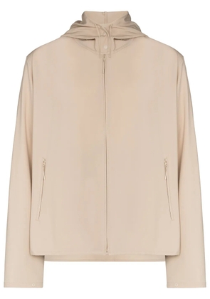 Y-3 logo-print zip-up lightweight jacket - Neutrals