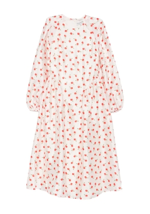 Stine Goya floral long-sleeve midi dress - Neutrals