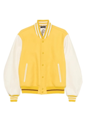 TOM FORD striped-trim buttoned jacket - Yellow