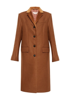 Marni single-breasted wool coat - Brown
