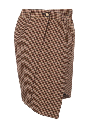 Balenciaga Pre-Owned houndstooth asymmetric skirt - Neutrals