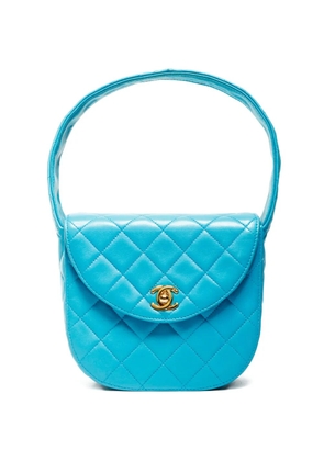 CHANEL Pre-Owned 1991-1994 matelasse turn-lock tote bag - Blue