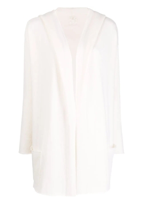 Teddy Cashmere Napoli hooded cashmere cardigan - White