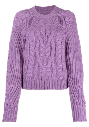 ISABEL MARANT cut-out cable-knit jumper - Purple