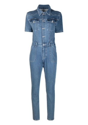 Philipp Plein button-down denim jumpsuit - Blue