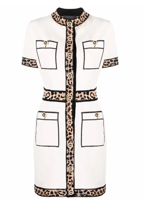 Philipp Plein leopard trim dress - Neutrals