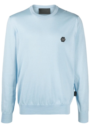 Philipp Plein logo patch sweatshirt - Blue