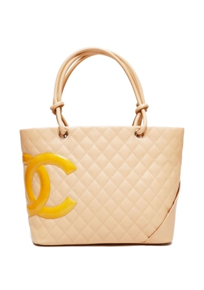 CHANEL Pre-Owned 2005-2006 large Cambon matelassé tote bag - Neutrals