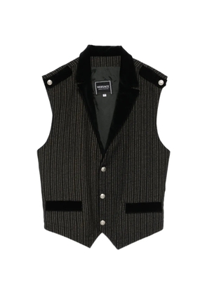 Versace Pre-Owned 2000s striped velvet vest - Black