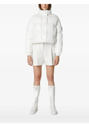 Save The Duck logo-patch padded jacket - White