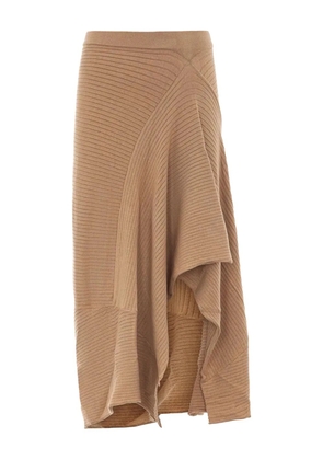 Akep ruffled ribbed skirt - Neutrals