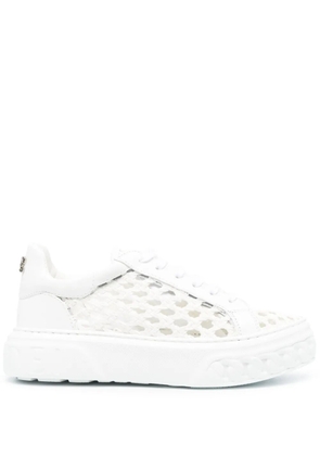 Casadei cut-out low-top leather sneakers - White