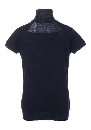 CHANEL Pre-Owned 2009 sparkle short-sleeve knitted top - Blue