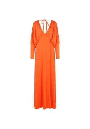 Raquel Diniz V-neck tie maxi dress - Orange