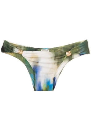Lenny Niemeyer abstract-print draped bikini bottoms - Blue