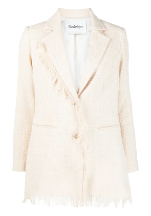 Rodebjer fringed-edge single-breasted blazer - Neutrals