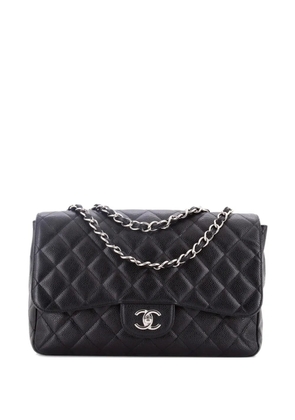 CHANEL Pre-Owned Classic Single Flap Bag Quilted Caviar Jumbo shoulder bag - Black
