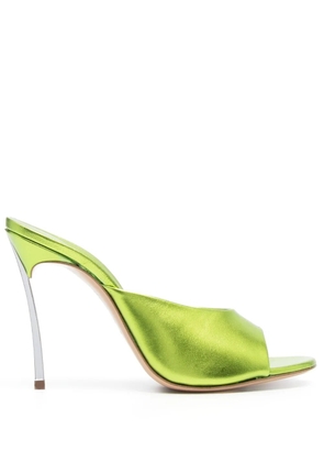 Casadei 105mm metallic leather sandals - Green