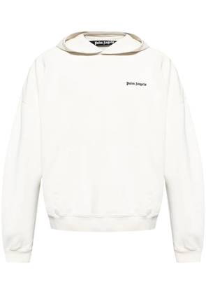 Palm Angels logo-embroidered hoodie - White