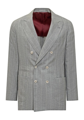 Brunello Cucinelli double breasted blazer - Grey